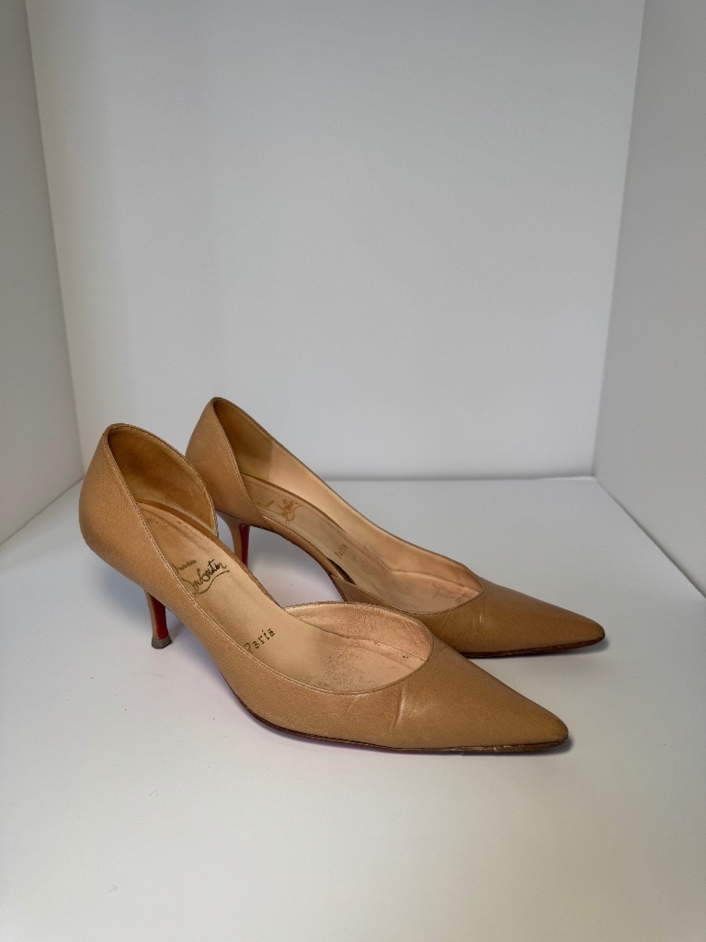 Christian Louboutin Beige Leather D'Orsay Pumps Size 39